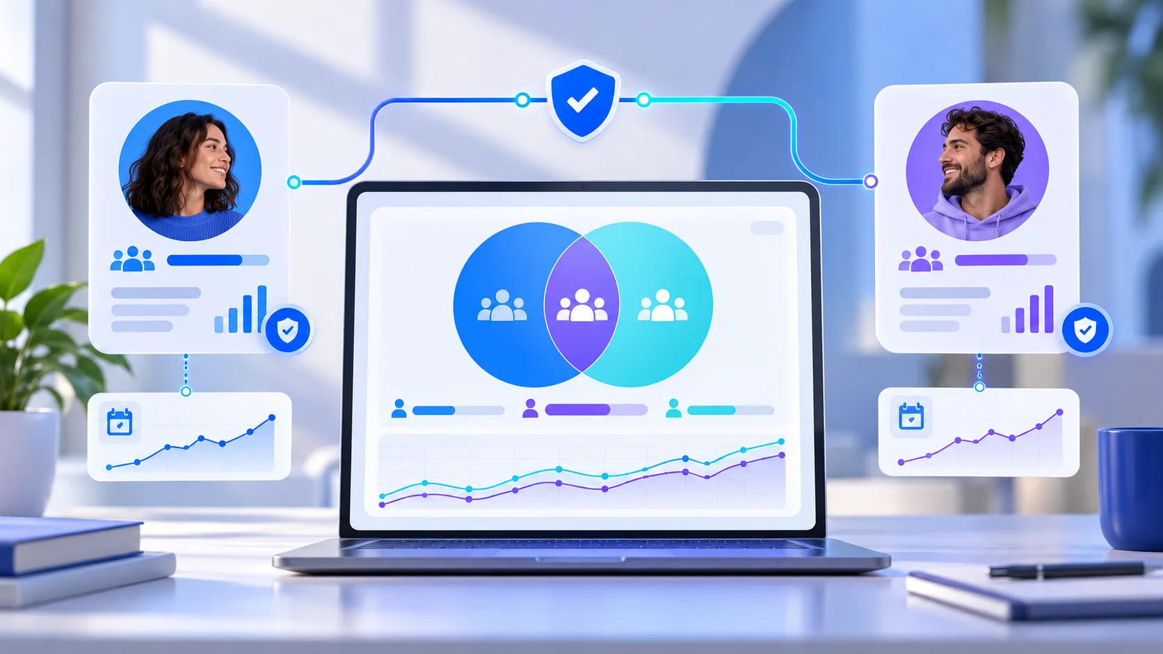 Permission-aware audience overlap between two target profiles